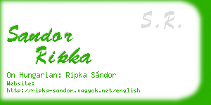 sandor ripka business card